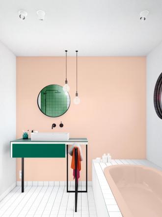 Subtiele contrastrijke kleuren in de badkamer