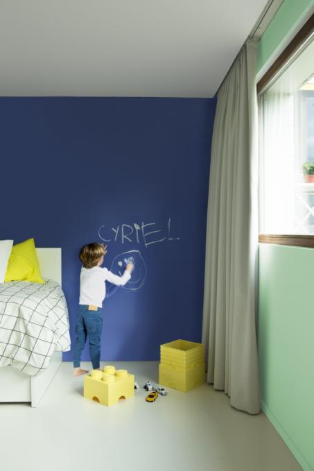 Schilder je slaapkamer blauw groen